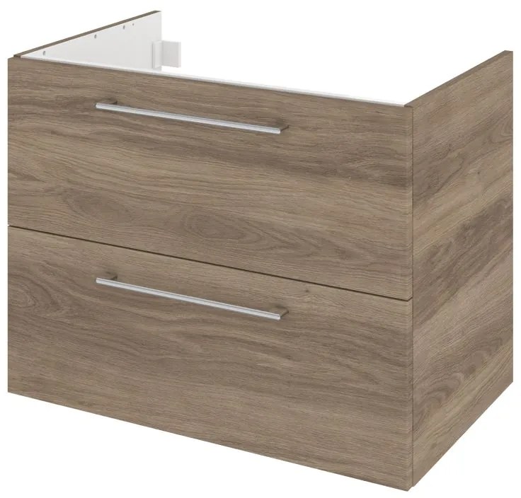 Mobile da bagno sotto lavabo Remix rovere naturale opaco L 75 x H 58 x P 46 cm 2 cassetti, lavabo non incluso