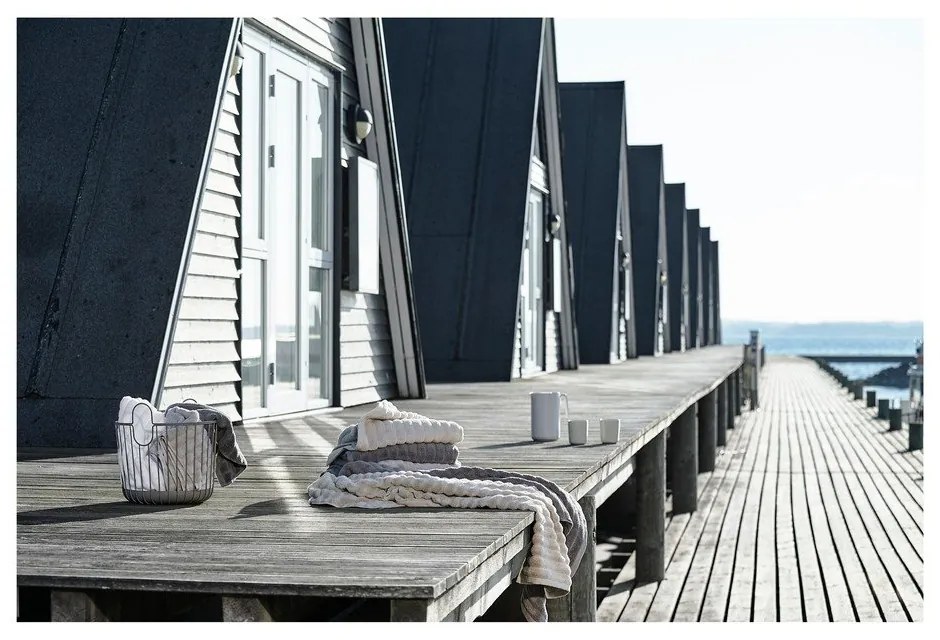 Asciugamano in cotone grigio chiaro 70x140 cm Inu - Zone