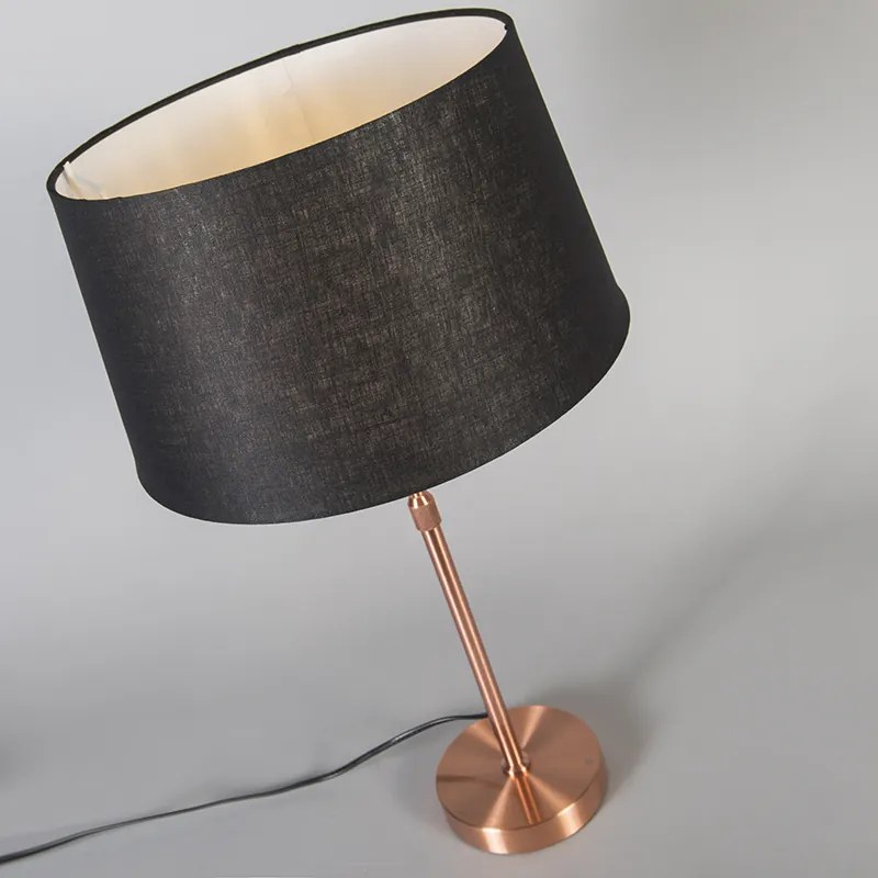 Lampada da tavolo in rame con paralume nero 35 cm regolabile - Parte