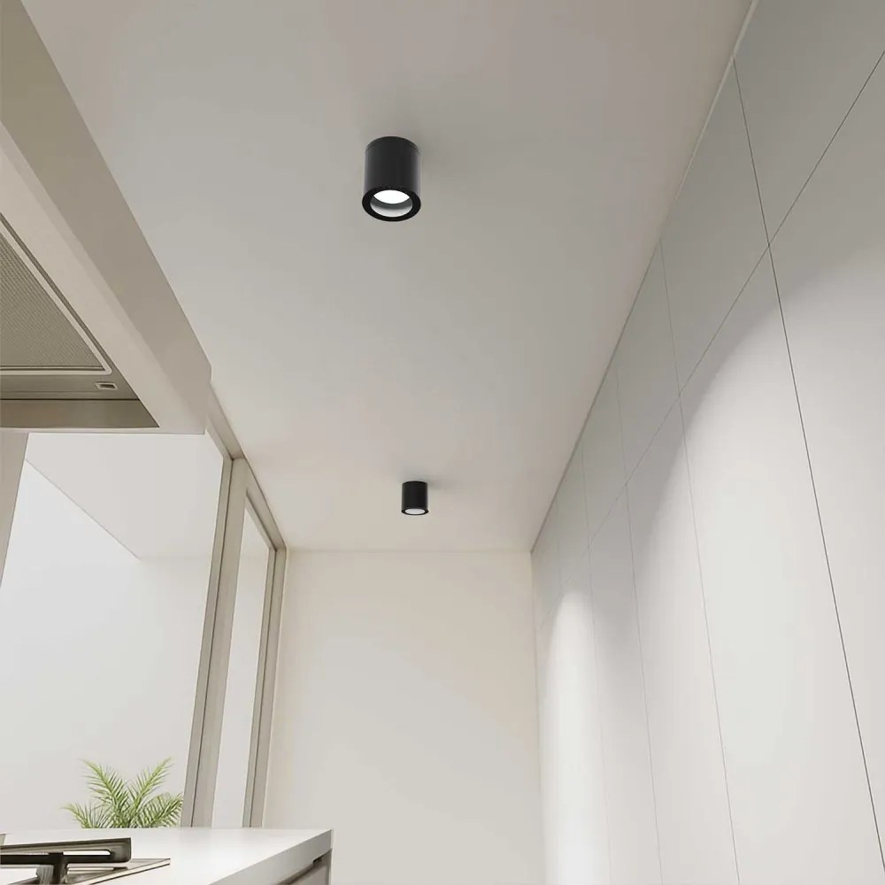 Applique da soffitto IP54 GU10 in Alluminio e Vetro - Nera Colore del corpo Nero