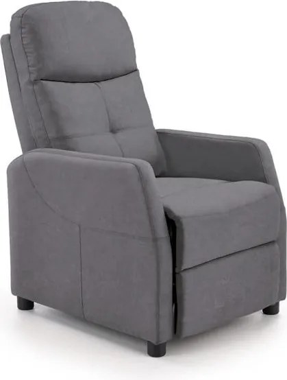Poltrona reclinabile Felipe 2 in velluto grigio - H103 cm