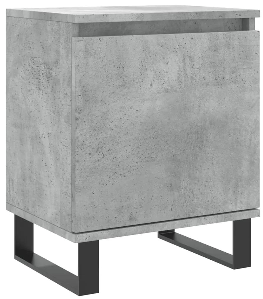 Comodino grigio cemento 40x30x50 cm in legno multistrato