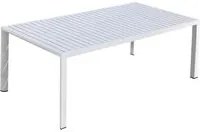 Tavolo da Giardino 100x200x75 cm in Alluminio Bianco