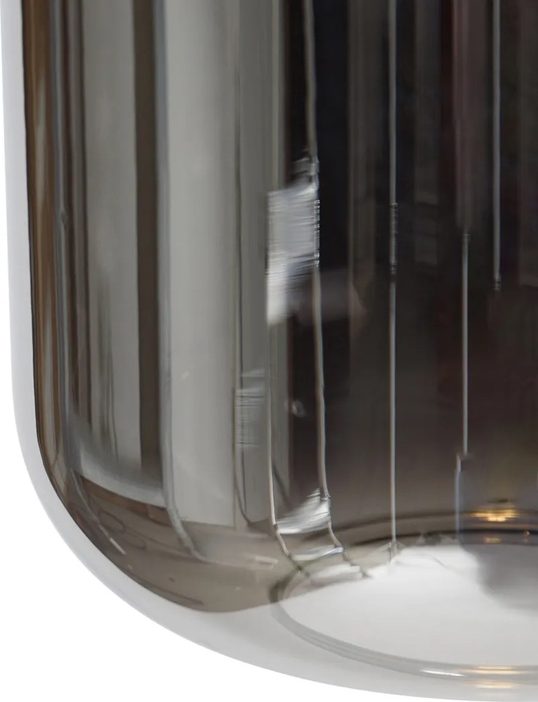 Lampada a sospensione nera con vetro oro e fumé incl. 4 PUCC - Zuzanna