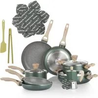 Batteria pentole 16 pezzi verde Cooking Therapy