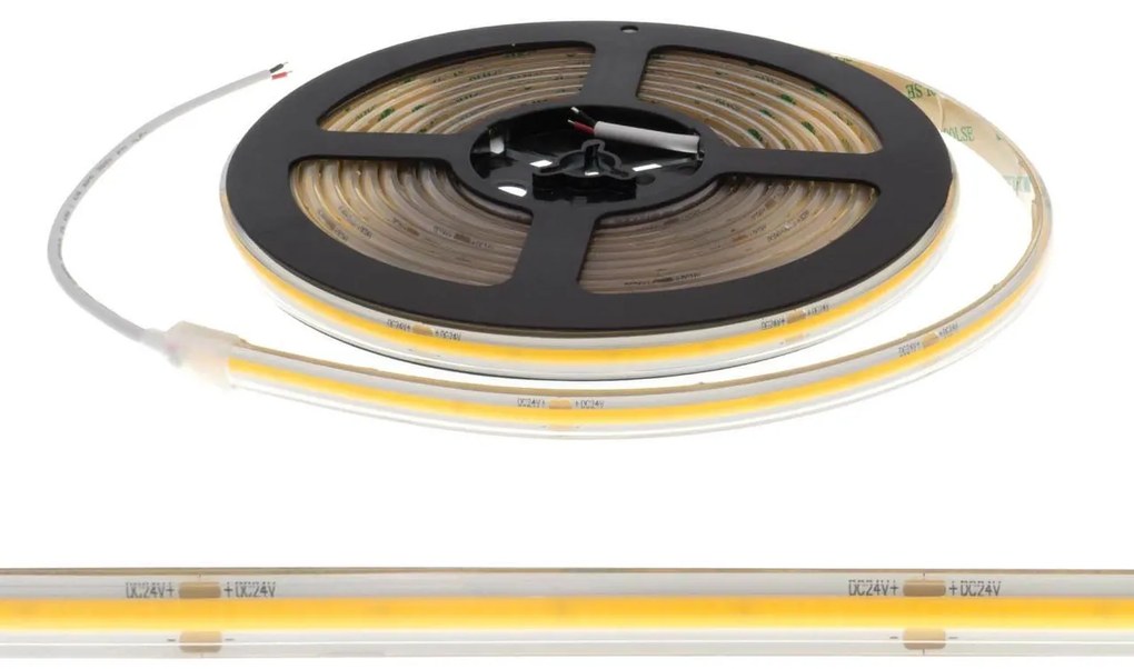 Striscia LED COB 8W/m 24VDC IP67 5m Professional Colore Bianco Freddo 5.700K