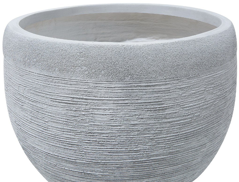 Vaso pietra bianco 38 x 38 x 30 cm ZAKROS Beliani