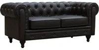 Divano fisso Chesterfield Aliza - 157 x 82 x 70 cm - 2 posti a sedere - Marrone