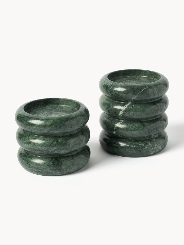 Set di 2 portacandele in marmo Orta