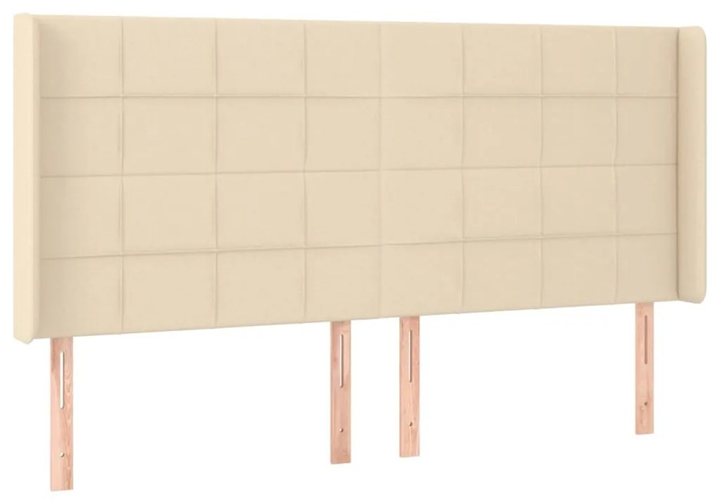 Testiera a led crema 183x16x118/128 cm in tessuto