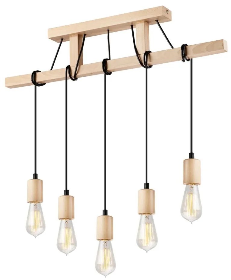 Lampadario a sospensione LEON 5xE27/60W/230V su cavo