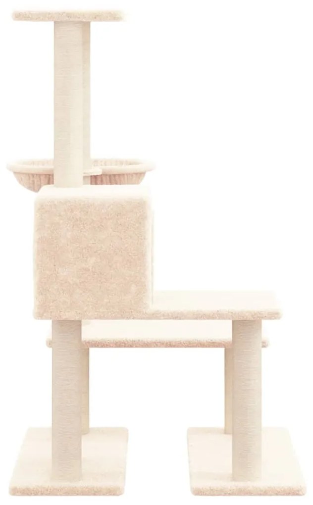 Albero per gatti con tiragraffi in sisal crema 94,5 cm