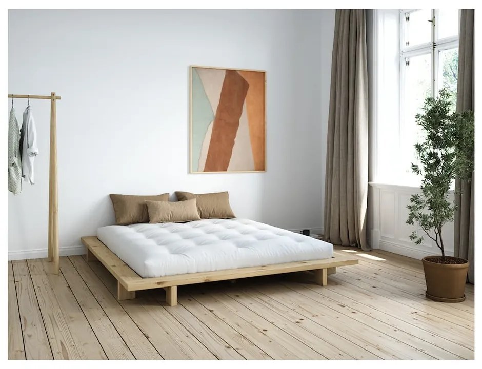 Letto matrimoniale in legno di pino con griglia 160x200 cm Japan - Karup Design