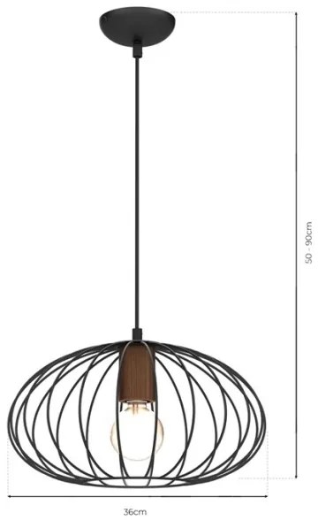 Lampadario su corda MERIDIANO 1xE27/60W/230V