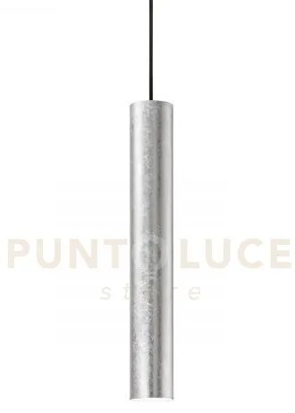 Look round sospensione 1 luce attacco gu10 d.6x40cm argento
