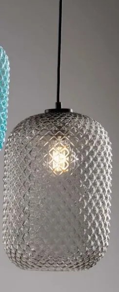 Lampadario a sospensione ashford ovale fume' 1 luce attacco e27 20x...