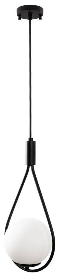 Lampadario nero con paralume in vetro Sessiz – Opviq lights