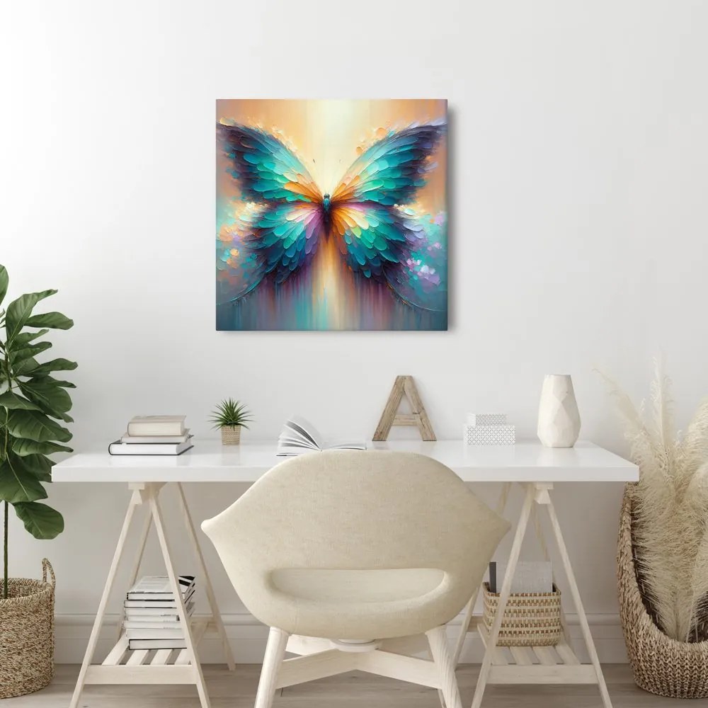 Quadro su tela – Farfalla nei toni dell’arcobaleno