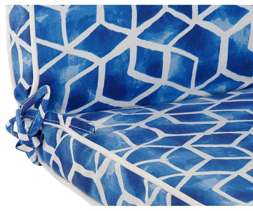 Cuscino DKD Home Decor Azzurro Amache Bianco Geometrico (190 x 60 x 5 cm)