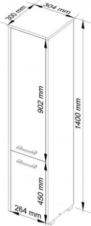 Colonna Da Bagno Multiuso 2 Ante Con Ripiani 30x30x140 Cm Bianca Serena