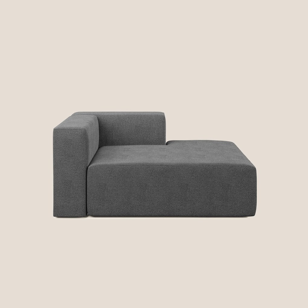 Nettuno modulo chaise longue in morbido tessuto bouclè T07 antracite