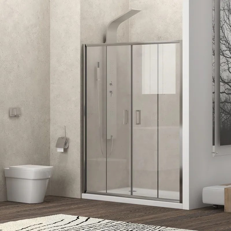 Nicchia doccia 180cm doppio scorrevole altezza 180cm | KAM-KNF6000 - KAMALU