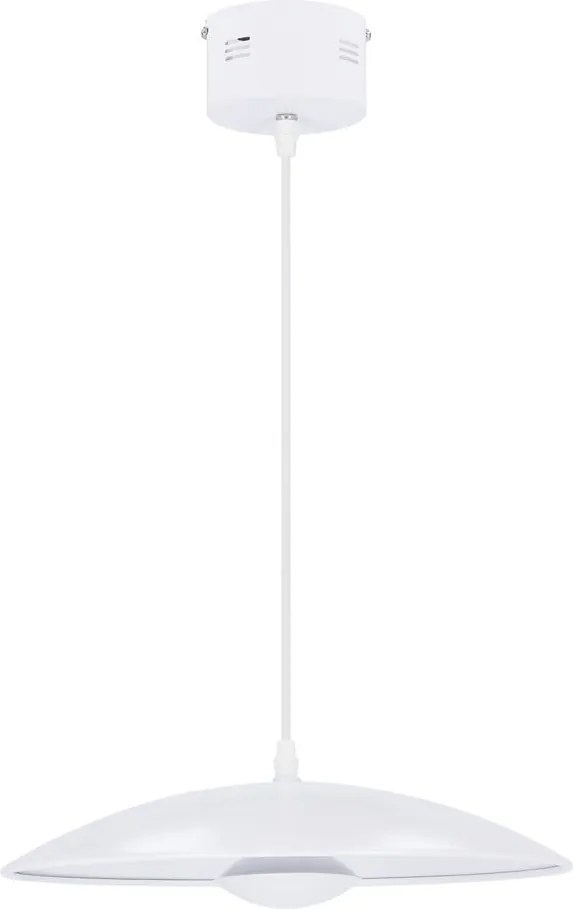 Lampadario LED bianco con paralume in metallo Lund – Candellux Lighting