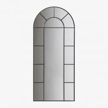 Specchio da Parete in Metallo Effetto Finestra (180x80 cm) Diana Nero - Sklum
