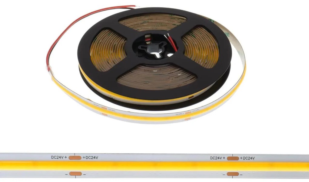 Striscia LED COB 15W/m 24VDC IP20 5m Professional Colore Bianco Naturale 4.000K