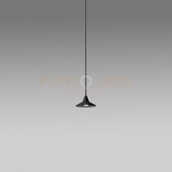 Helena s/1 - sospensione in alluminio nero 1 luce a led 3000k 7w 325lm