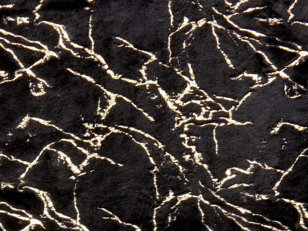 Plaid in tessuto nero e dorato 130 x 180 cm GODAVARI Beliani