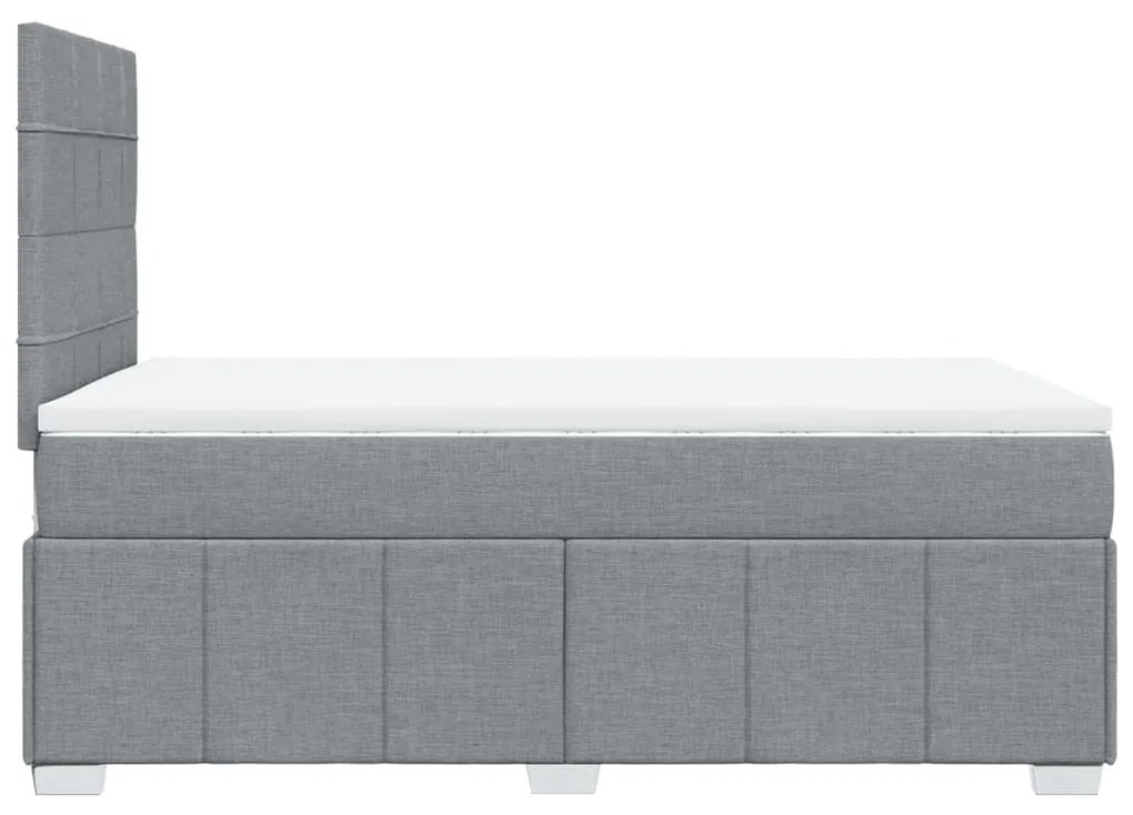 Giroletto a molle con materasso grigio chiaro 120x190cm tessuto