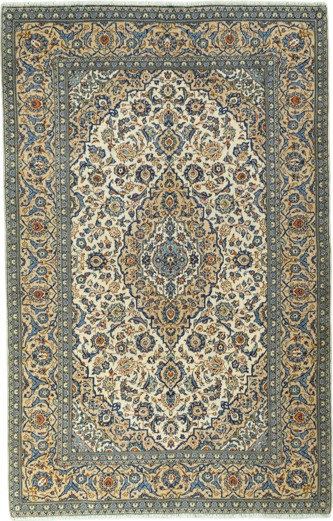 Kashan Tappeto 200 x 310 Beige (Iran) Annodato A Mano