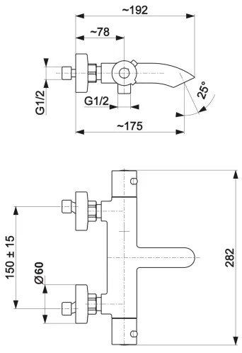 KFA Armatura 5734-010-00 - Miscelatore vasca termostatico MOZA cromo lucido
