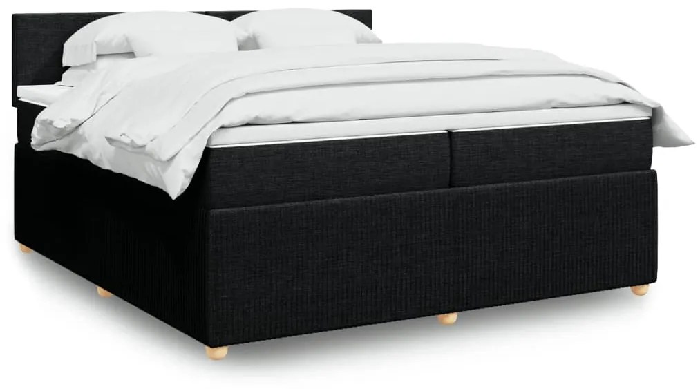 Giroletto A Molle Con Materasso Nero 200x200 Cm İn Tessuto /