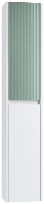 Colonna per mobile bagno Niwa 2 ante P 27 x L 30 x H 160 cm laccato opaco bianco con vetro verde timo