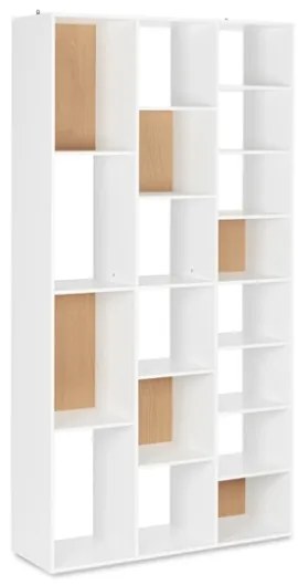 Libreria Con Vani A Cubo 92x30x178 Arctic Bizzotto Bianco-Naturale