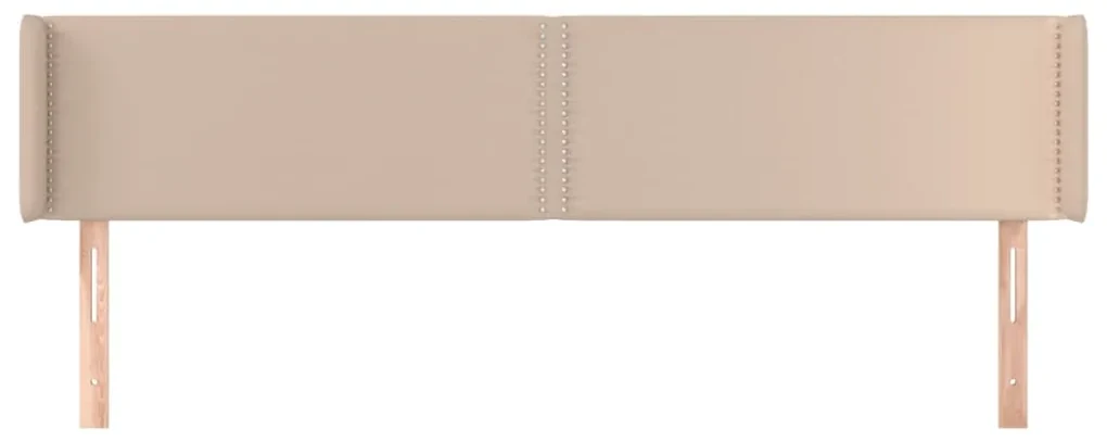 Testiera ad orecchio cappuccino 203x16x78/88 cm in similpelle