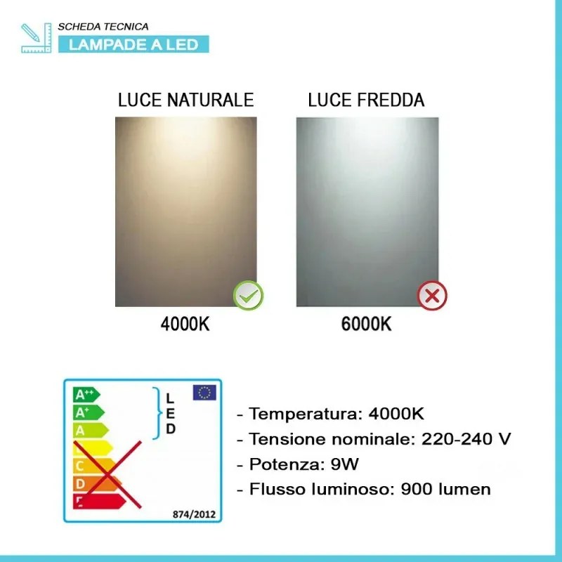 Specchio bagno 105x70 cm reversibile con luce LED naturale