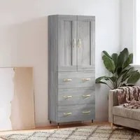 Credenza Grigio Sonoma 69,5x34x180 cm in Legno Multistrato 3199735