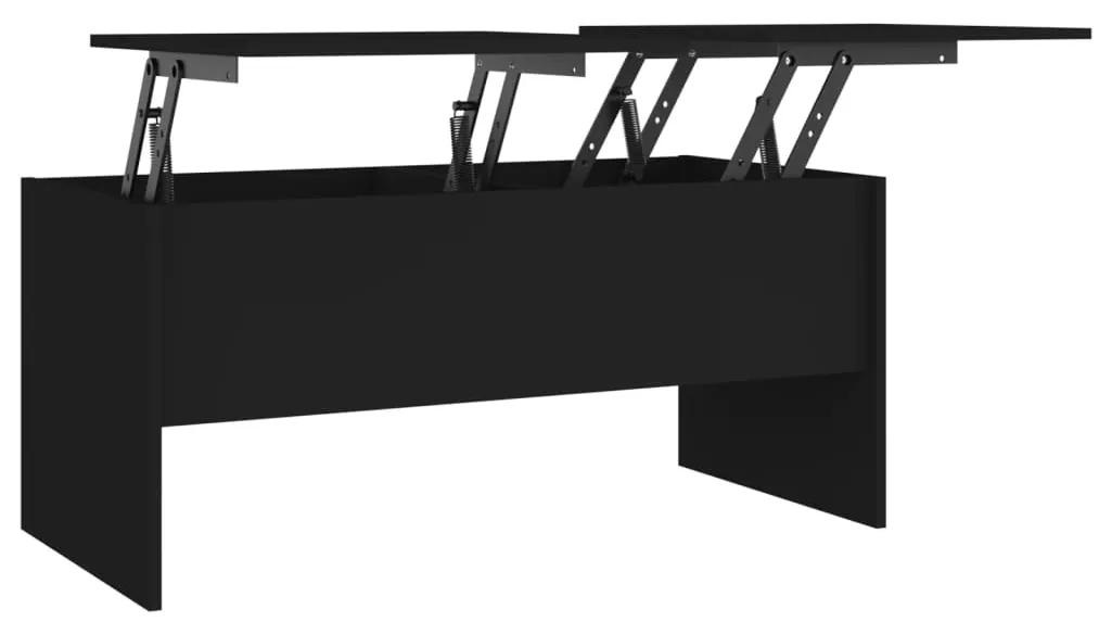 Tavolino da salotto nero 102x50,5x46,5 cm in legno multistrato
