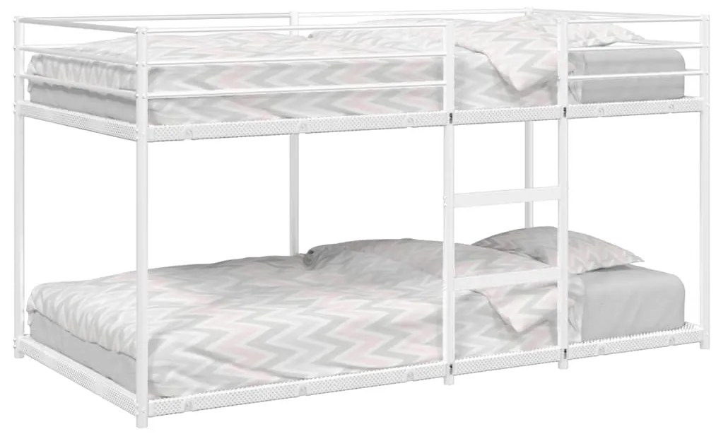 Letto A Castello Senza Materasso Bianco 90x200 Cm İn Acciaio /