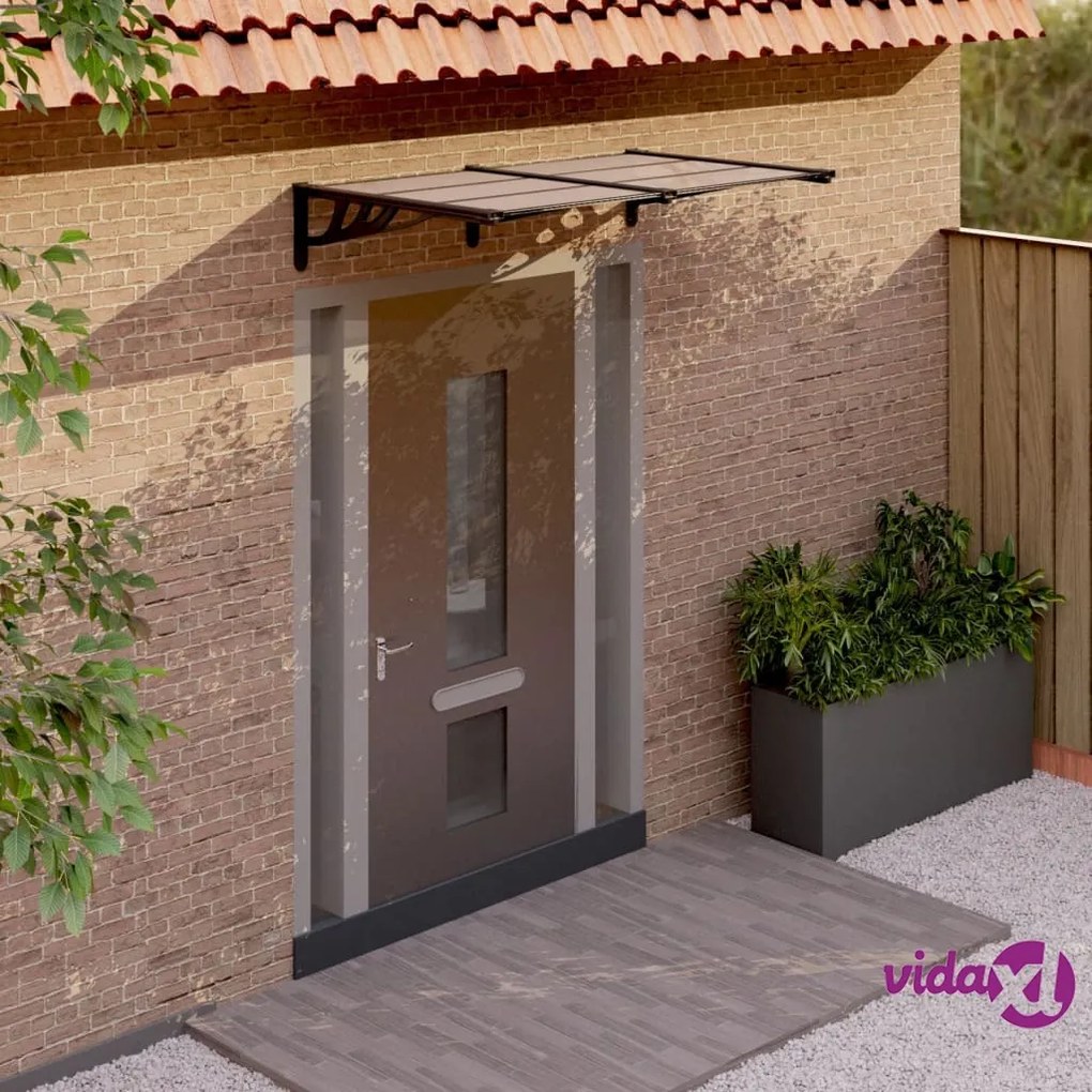 vidaXL Tettoia per Porta Nera 152,5x90 cm in Policarbonato