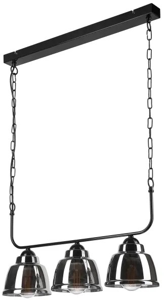 Lampadario a sospensione con catena MARIO 3xE27/60W/230V cromo