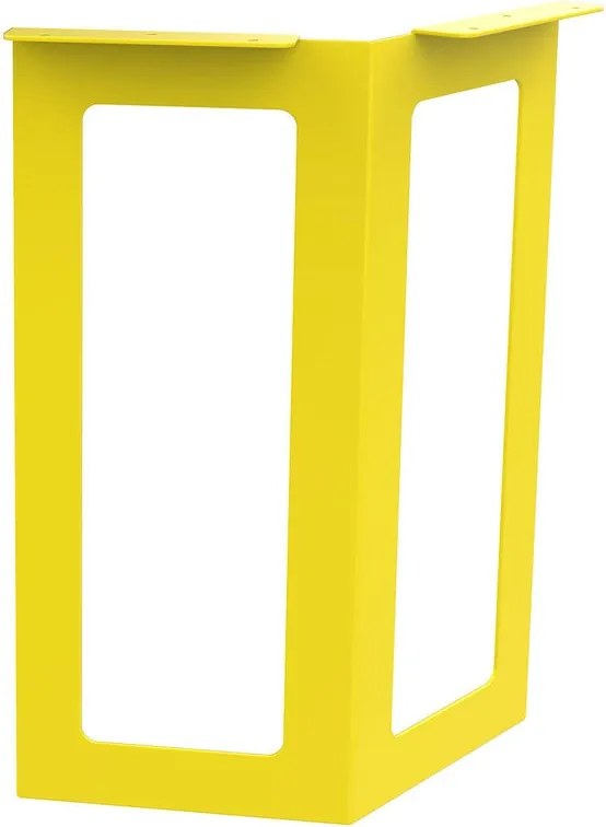 Gamba per mobili STEELMI Boomerang in acciaio giallo lucido L 30 x P 57 x H 71 cm
