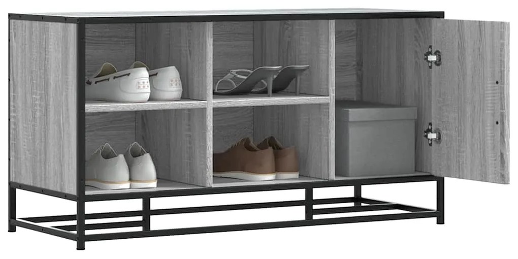 Scarpiera Grigia Sonoma 100x40x53,5 Cm İn Truciolato E Metallo /
