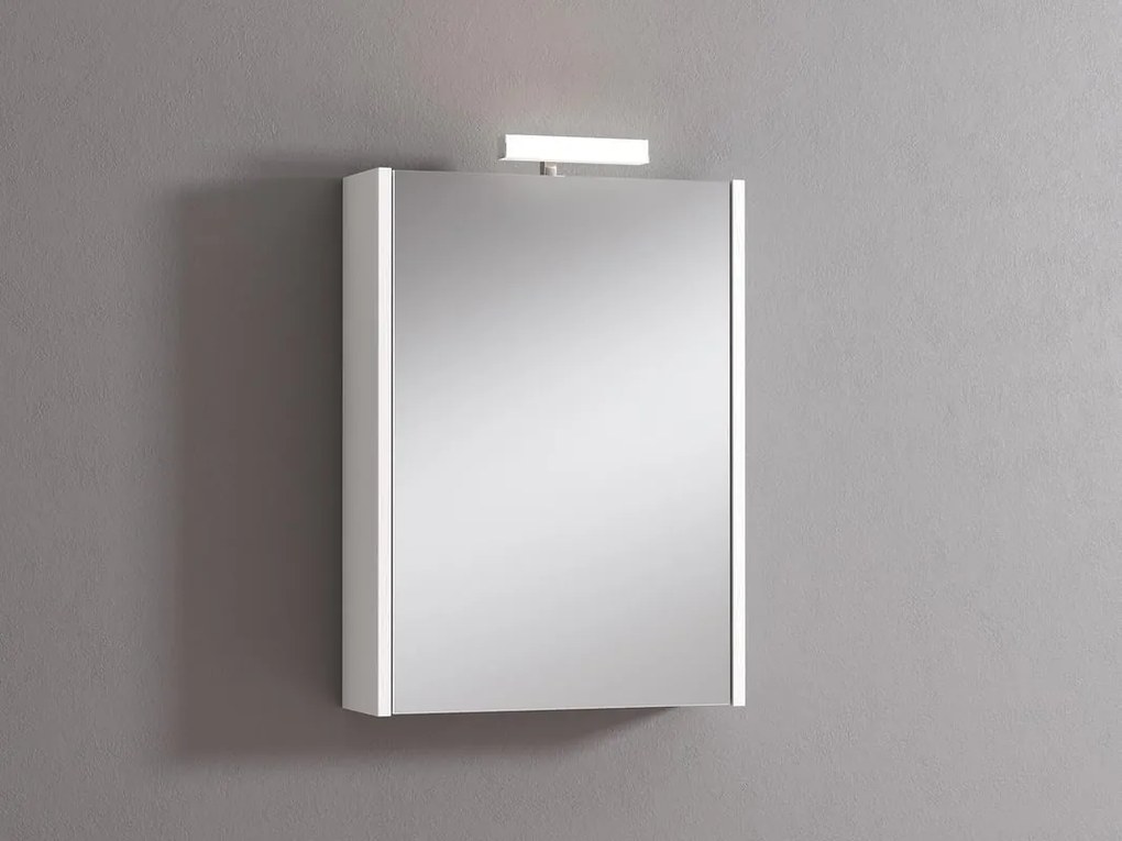 Pensile con luce Akira bianco frassinato L 51.5 x H 70 x P 15.5 cm