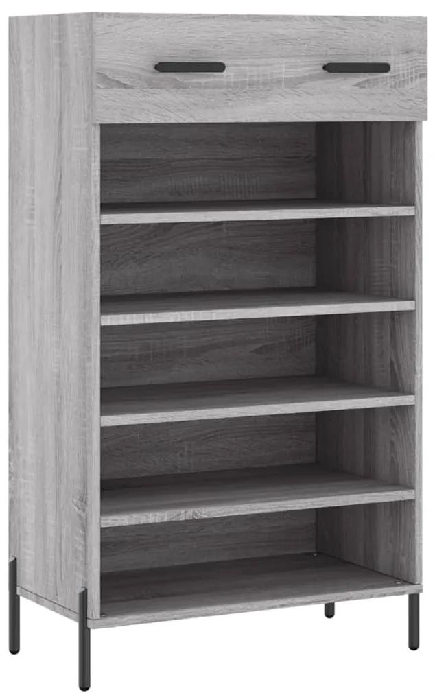 Scarpiera grigio sonoma 60x35x105 cm in legno multistrato