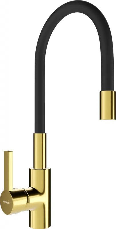 Mexen Flex rubinetto cucina, oro/nero - 670900-57