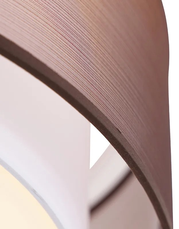 Plafoniera moderna marrone con bianco 50 cm 3 luci - Drum Duo